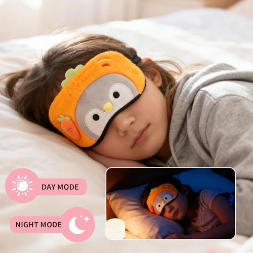PERFECTSIGHT Sleep Eye Masks, Cute Sleep Eye Cover Lightweight Adjustable Eyeshade Mask Cover for Women Men Sleep Travel Nap, Carrot Penguin - Image 3