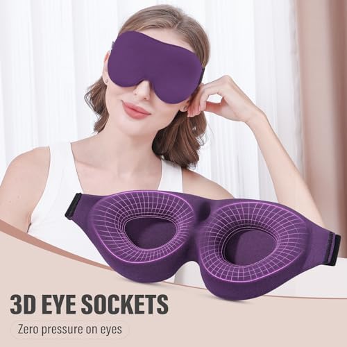 YIVIEW Sleep Mask for Side Sleeper, Light Blocking Zero Pressure Blindfold - Image 4