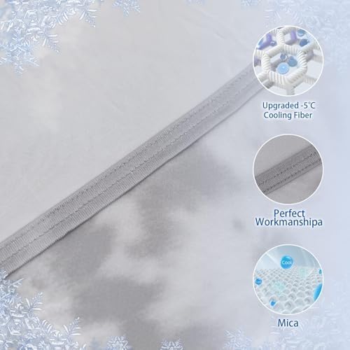 CHOSHOME Cooling Blanket Queen Size, Double Sided Cold Effect Arc-Chill Q-Max>0.5 Cooling Blankets for Hot Sleepers and Night Sweats, Lightweight Cold Breathable Summer Blanket, 90" x 90", Grey - Image 5