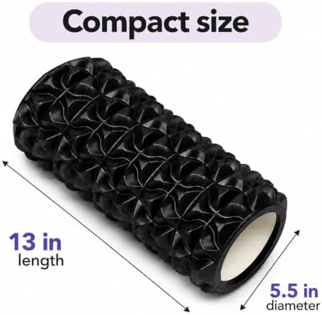 High-Density Foam Roller for Recovery and Relaxation, Muscle Massage and Myofascial Trigger Point Release, Relieves Muscle Pain, Improves Mobility (Black) - Image 2