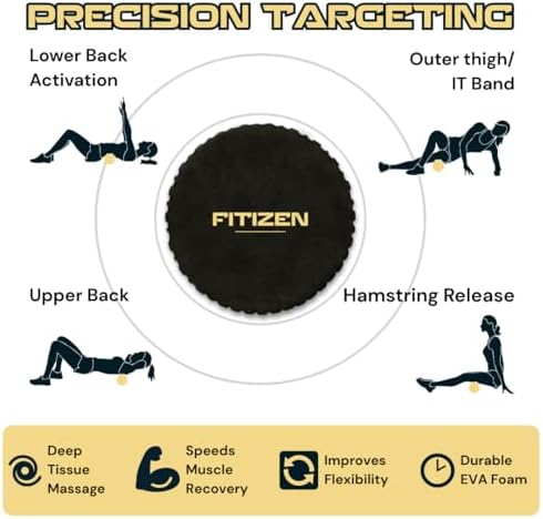 Fitizen Foam Roller – Muscle Massage Rehab Stiff Back Pain Physical Therapy Deep Tissue Firm Exercise Equipment Home Gym Stress Yoga Pilates for The Fit Citizen by FitNation - Image 6