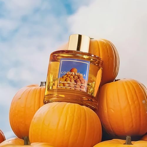 COCORRÍNA Reed Diffuser - Morton Pumpkin Harvest Reed Diffuser Set with 8 Sticks & Preserved Baby's Breath, Reed Diffuser for Home Bathroom Shelf Decor - Image 3
