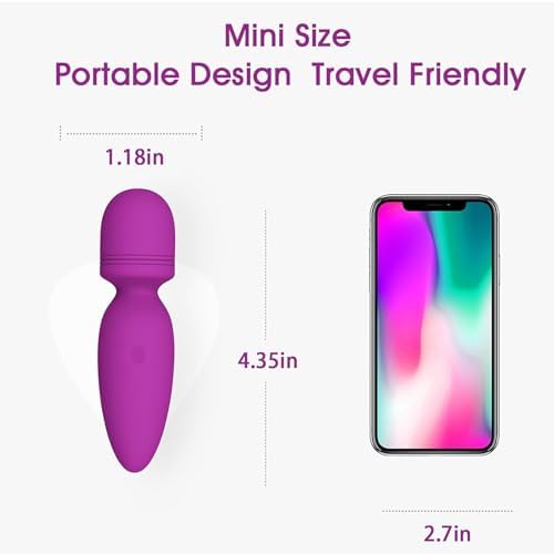 Mini Wand Massager Small Hand-held Massager,Quiet,Portable Personal Massager Silicone Massager Cordless for Neck Shoulder Back Body Massage - Image 2