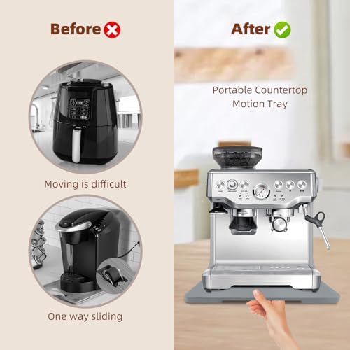 360°Rolling Tray Bamboo Appliance Slider for Breville Espresso Machine - Image 3
