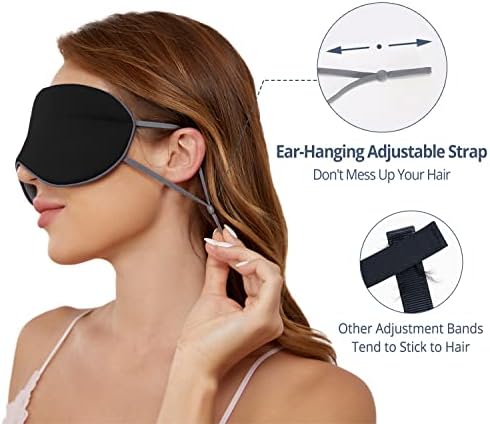 Sleeping Mask 2 Pack, Warm, Cool Double-Sided Use of Sleep Mask, Super Soft Blindfold with Adjustable Strap, Block Out Light, Comfort Sleep Eye Mask for Travel Meditation Nap Black - Image 3