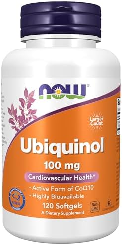 NOW Supplements, Ubiquinol 100 mg, High Bioavailability (the Active Form of CoQ10), 120 Softgels by NOW