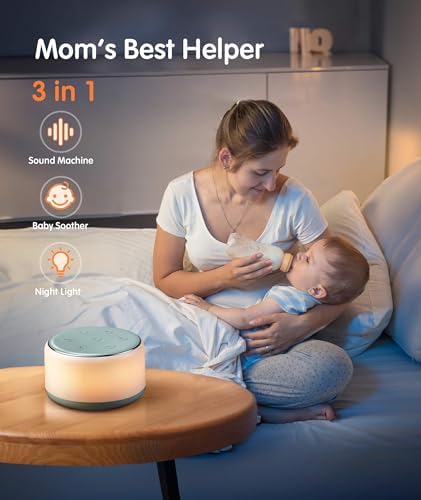 FamiSym Rechargeable White Noise Sound Machine Baby with Night Light - Image 2
