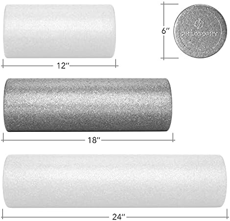 Philosophy Gym 18" High-Density Foam Roller for Exercise, Massage, Muscle Recovery - Round, Gray - Image 5