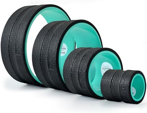 GymCope Back Roller Wheel 4 Pack Spine-Safe Groove, for Whole Family Yoga by GymCope