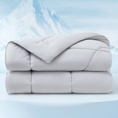 Bedsure Cooling Comforter Cal King - Cooling Blankets for Hot Sleepers, Lightweight Comforter for Summer with Dual-Sided Cool Tech, Soft Breathable Cold Blanket for Sleeping, Grey, 102x96 Inches by Unknown