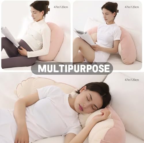 Peallow(Pat. Pend) – Long Round Body Pillow for Adults, Bolster Pillow for Sleeping, Soft and Supportive Pillow for Sleeping & Lumbar Support,Blush Pink - Image 6