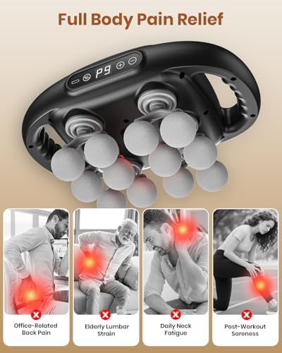 12-Head Massage Gun, Deep Tissue Back Massager with 9 Adjustable Intensities & 9 Modes, Electric Percussion Massager, Gun Tool for Back/Shoulders/Legs/Arms/Neck (12 Head) - Image 5