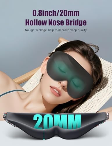 Sleep Mask for Side Sleeper Women Men, EVA BELLE Eye Mask for Sleeping Light Blocking, 3D Sleeping Mask Blackout, Soft Breathable Eye Shade Cover with Adjustable Elastic Strap for Travel Home Nap Rest - Image 4