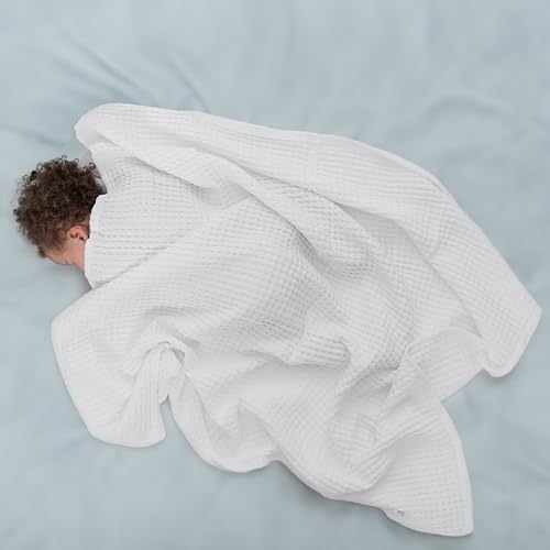 Comfy Cubs Waffle Weave Baby Blanket - 40” x 40” Cotton Blanket with Textured Design - Lightweight Swaddle for Bed, Crib, Stroller, or Couch - Soft and Cozy Cover for Toddlers, Boys & Girls - White - Image 2
