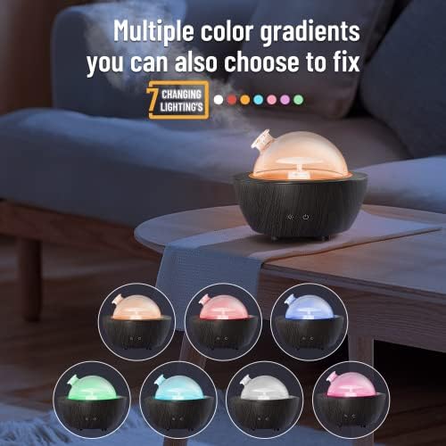 Glass Essential Oil Diffusers ，280ml Aromatherapy Diffuser for Essential Oils Large Room， BPA-Free Cool Mist Humidifier with 7 Colors Lights Auto Off for for Office, Home, Yoga, Spa - Image 3