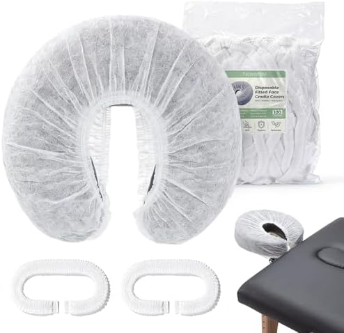 100PCS Disposable Face Cradle Covers, Face Rest Covers for Massage Table by Noverlife