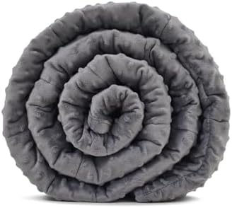 TONGDADA Minky Weighted Blanket | 40''x60'',5lbs | Cozy and Soft Minky Weighted Throw Blanket | Luxury Velvet with Premium Glass Beads | Dark Grey Minky by TONGDADA