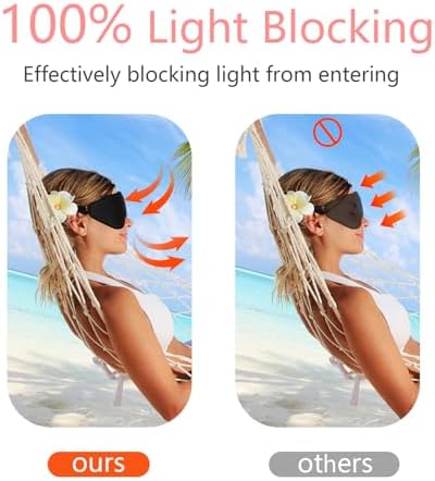 Sleep Mask 3D Eye Mask for Sleeping 100% Light Blocking Eye Covers with Adjustable Strap Night Blindfold for Women Memory Foam Pink (Pack of 3) - Image 4