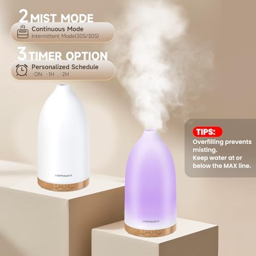 URPOWER 100mL Essential Oil Diffuser Aromatheray Scent Diffusers for Home - Image 3
