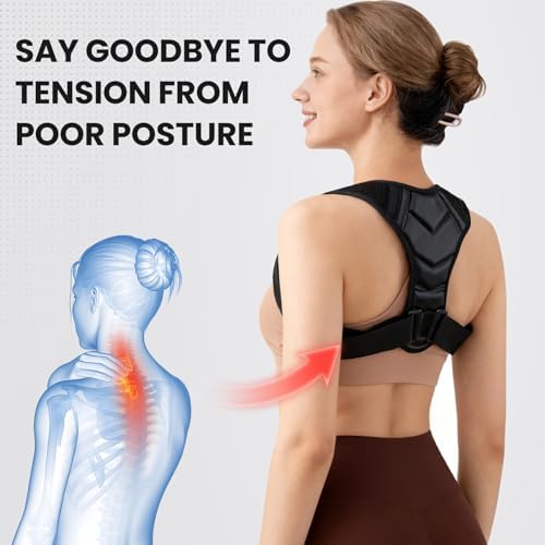 Posture Corrector for Men & Women,back posture corrector for men,posture brace,back straightener posture corrector,Adjustable Upper Back Shoulder Brace, Back Straightener for Neck, Spine Alignment, Improve Posture, Comfortable & Breathable,S/M - Image 2