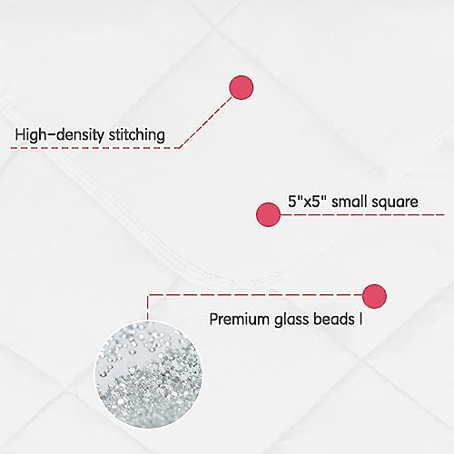 yescool Weighted Blanket (5 lbs, 36" x 48", White) Cooling Heavy Blanket, Perfect for 40-60 lbs, Breathable Throw Blanket Gifts with Premium Glass Bead, Machine Washable - Image 4