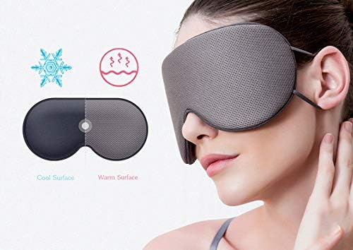 Sleep Mask, DMaos Sleep Aid Super Soft Air Eyes Pillow, Milk Silk and Warm Cloth Sides, Adjustable Slip Hold Strap to Ears - Beige + Orange - Image 4