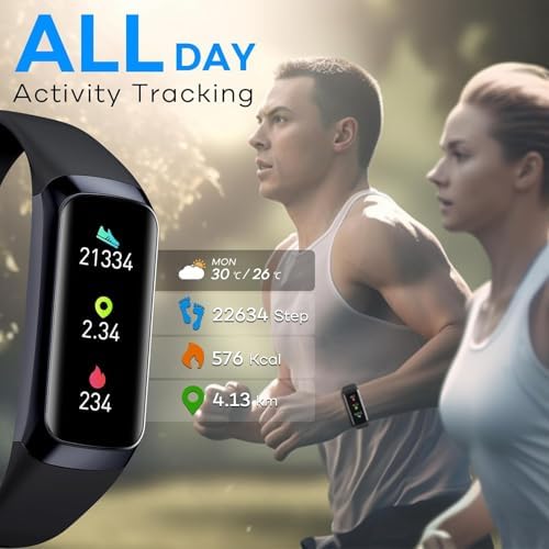 Fitness Tracker, 2026 Smart Band with Heart Rate & Blood Pressure Monitor, IP67 Waterproof Activity Tracker with Sleep Tracking & Step Counter for Men Women, Black - Image 2