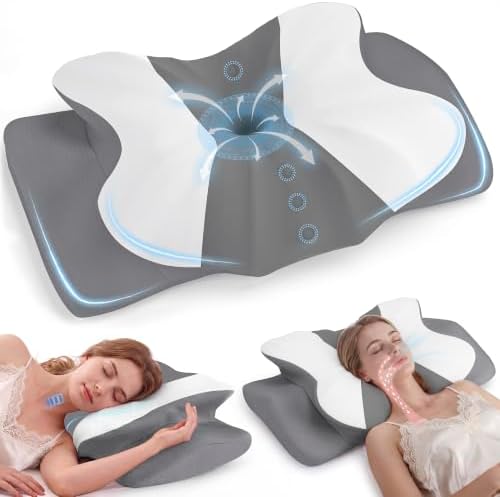 Cervical Neck Pillow for Pain Relief, Ergonomic Contour Memory Foam Pillow by Unknown