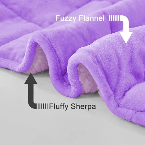 yescool Weighted Blanket for Adults (15 lbs, 60" x 80", Lavender) Heavy Blanket for Sleeping Perfect for 140-160 lbs, Queen Size Breathable Blanket with Premium Glass Bead, Machine Washable - Image 5