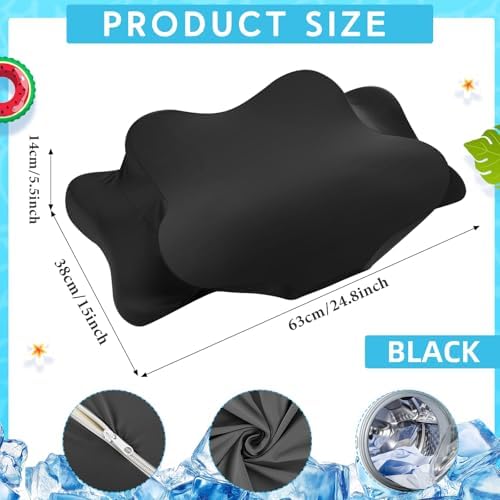 Hahafelt Cooling Cervical Neck Pillowcase,Black,Queen Size - Image 2