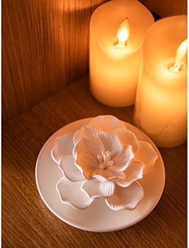 Essential Oil Passive Flower Diffuser -Non-Electric Porcelain Aromatherapy Diffusers for Small Mini Room, Desk Decorative, Bathroom (Hibiscus) - Image 7