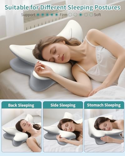 Cervical Neck Pillow for Pain Relief, Ergonomic Side Sleeper Pillow for Sleeping, Orthopedic Contour Memory Foam Bed Rest Pillows for Sleeping, Cooling Cervical Pillow for Back Stomach Sleepers - Image 6