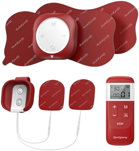 Comfytemp Wireless TENS Unit for Back Pain Relief, 2-in-1 TENS EMS Muscle Stimulator with Detachable Back Clip for More Comfortable Reclining Use, Remote Control, Rechargeable, EMS Machine for Back by Comfytemp