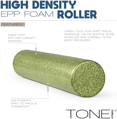 Tone Fitness High Density EPP Foam Exercise Foam Roller for Yoga, Pilates, Stretching, Massage, and Recovery | Multiple Sizes and Colors - Image 3