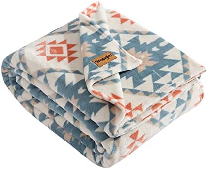 Wrangler - King Size Blanket, Super Soft & Reversible Plush Fleece Bedding, Throw Blanket for Couch or Bed (Dakota Blue) - Image 2