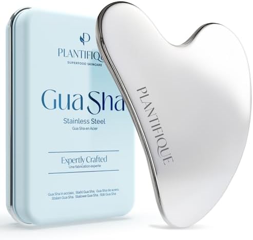 PLANTIFIQUE Stainless Steel Gua Sha Facial Tool - Face Massager, Anti Aging by Plantifique