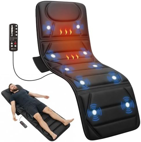 CooCoCo Full Body Massage Mat with Heat, 10 Motors for Bed and Sofa Use by CooCoCo
