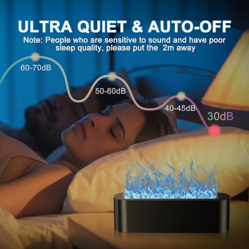 Colorful Flame Fire Diffuser Humidifier, Ultra-Quiet Aroma Essential Oils Aromatherapy Diffusers for Large Room, Bedroom, Office (Timeable, Waterless Auto off-150ml) - Image 5