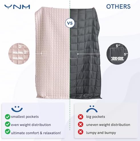 YnM Cooling Weighted Blanket for Adults, 40lbs Heavy Bed Throw Comforter with 100% PE Fabric, Ideal for Hot Sleepers or Summer Days(88x104 Inches for Queen/King Bed, 40 Pounds, Pink) - Image 6