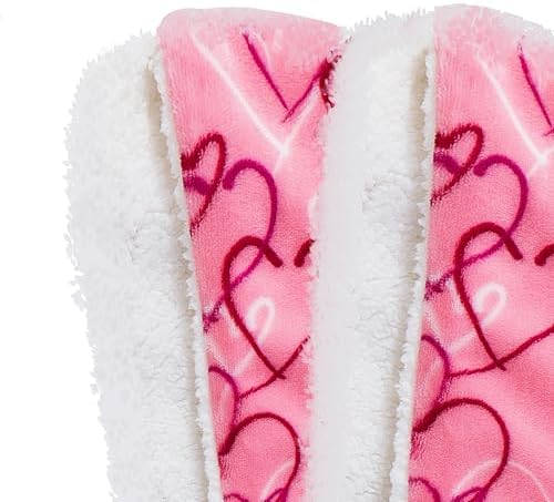 Elegant Comfort Luxury Valentine’s Day Sherpa Throw Blanket Ultra-Soft Cozy Velvet Pink Hearts Fleece Throw - Micromink Sherpa for Her, Wife, Girlfriend, Sherpa Reversible Blanket- Amara - Image 3
