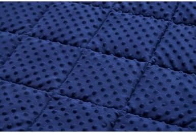 TONGDADA Minky Weighted Blanket | 40''x60'',7lbs | Cozy and Soft Minky Weighted Throw Blanket | Luxury Velvet with Premium Glass Beads | Navy Minky - Image 7