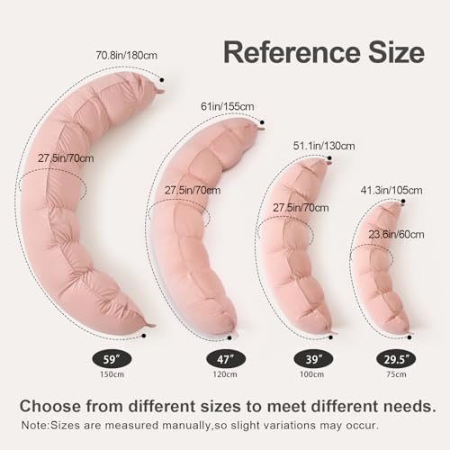 Peallow(Pat. Pend) – Long Round Body Pillow for Adults, Bolster Pillow for Sleeping, Soft and Supportive Pillow for Sleeping & Lumbar Support (Soft Pastel Pink, 39") - Image 2