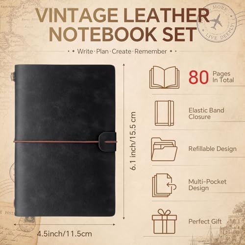 Sabary 16 Pcs A6 Size Refillable Leather Journal Bulk, Warm Color - Image 2