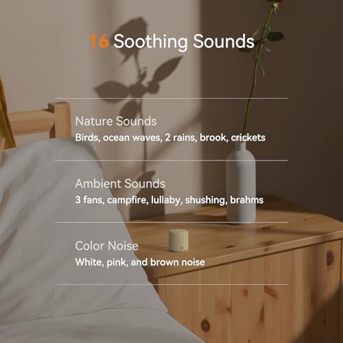 Dreamegg Travel White Noise Machine - Portable Sound Machine for Baby Adults, Travel Sound Machine for Sleep, 16 Nature Sound, Timer, White Noise Machine for Sleeping Gift, Butter - Image 5