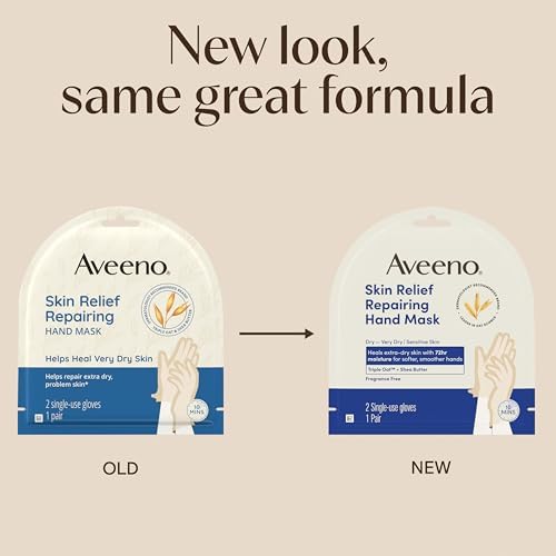 Aveeno Skin Relief Repairing Hand Mask, Fragrance-Free, 1 Pair - Image 2