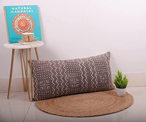 Trade Star 12x24 Grey Modern Cotton Lumbar Pillow Cover Decorative Handloomed Cushion Case Pillow Throw Covers Modern Farmhouse Luxurious Pillow Cover (Grey ALMA) - Image 4