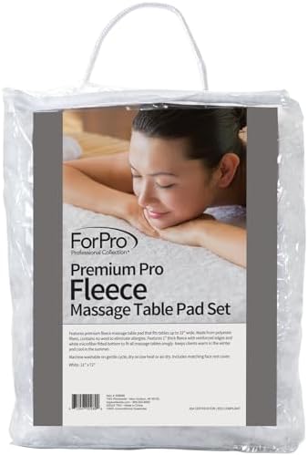 ForPro Premium Pro Fleece Massage Table Pad Set, Extra Soft, Hypoallergenic, Includes Massage Table Pad and Face Rest Cover, 31” W x 72” L, White - Image 7