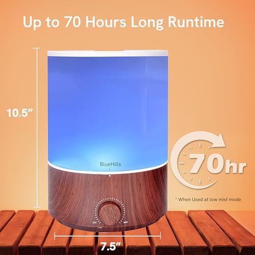 BlueHills 4000 ML Premium 4L XL Essential Oil Diffuser Humidifier Dark Wood - Image 4