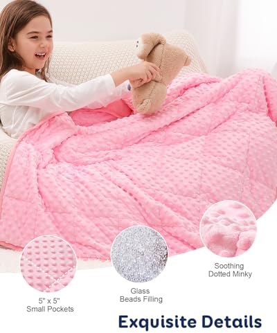 Kivik 3lbs Weighted Blanket, Cooling Soft Minky Dot Heavy Blankets, 36"x48" - Image 6