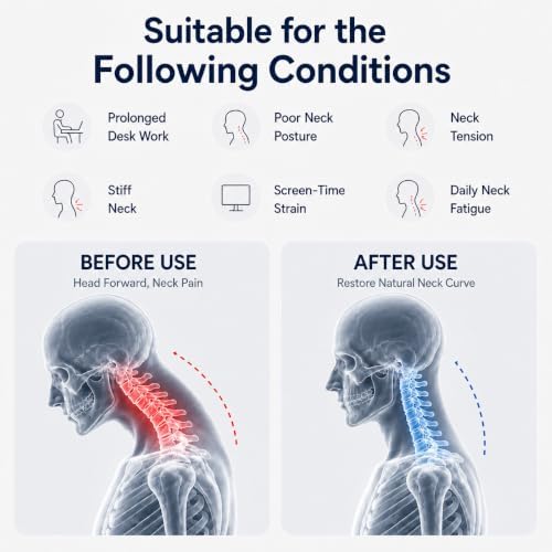 Neck Brace Posture Corrector, Memory Foam Cervical Collar for Pain Relief & Neck Hump, Adjustable Neck Support for Office, Travel & Daily Use - Soft Breathable, Men Women - Image 5